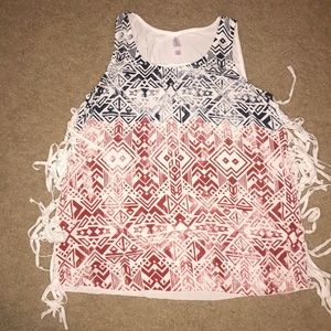 Tank top with fringe, xhilaration